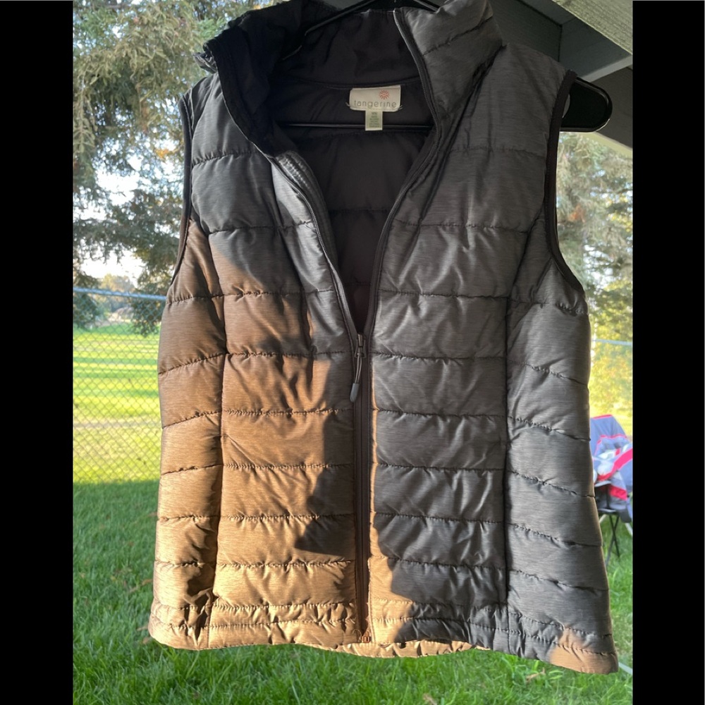 Gray vest with hood